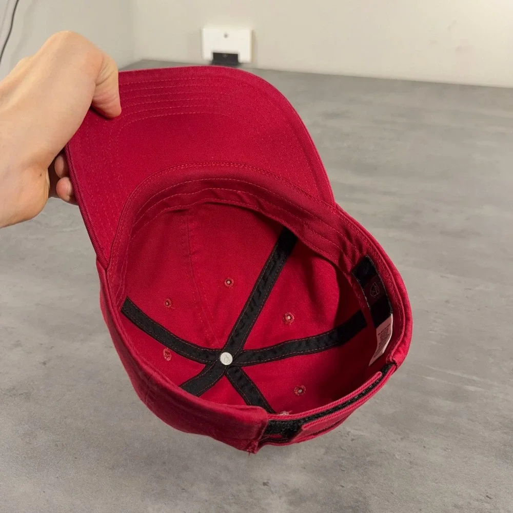 Vintage Nike Golf Hat Red Womens Adjustable Swoosh Dad Cap Strapback Embroidered